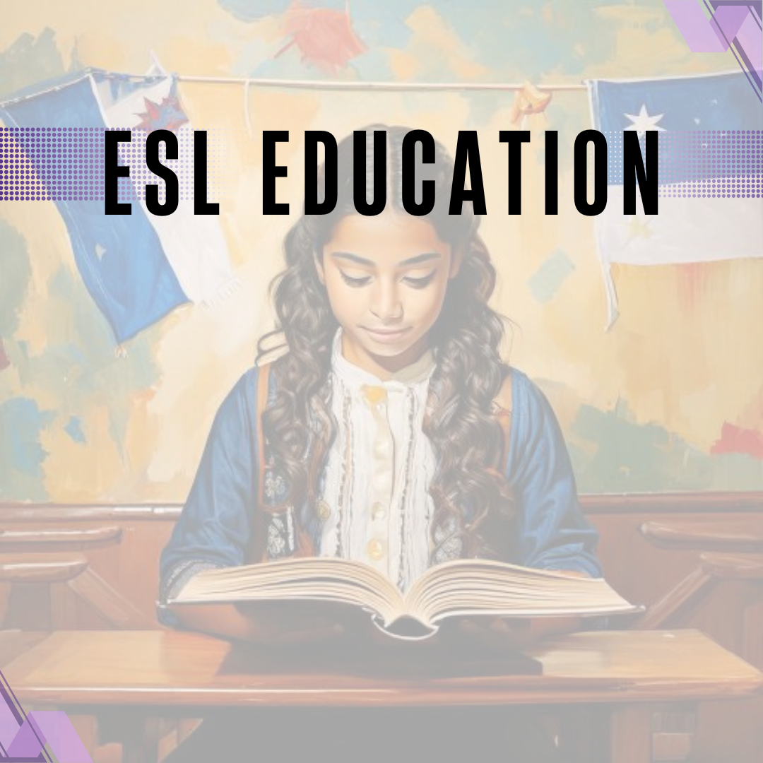 ESL Education, young woman reading a book