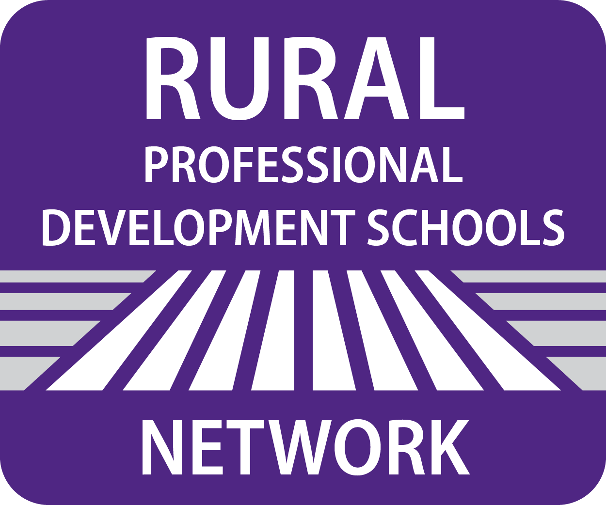Rural Professional Development Schools Network with gray and white lines at a perspective