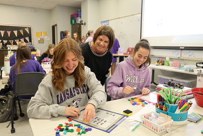 students with teacher